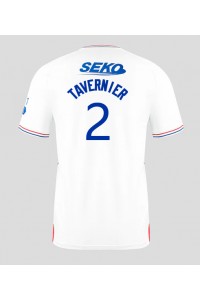 Rangers James Tavernier #2 Jalkapallovaatteet Vieraspaita 2023-24 Lyhythihainen